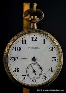 Principal Swiss Watch 7 Jewel 16S Pocket Watch Gold Filled Case for 