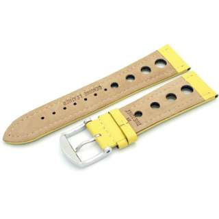 Leather Watch Band 24mm Yellow Color Italian Made  