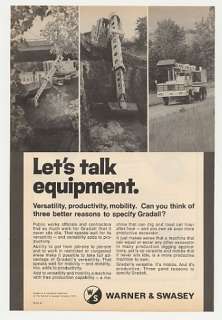 1978 Warner & Swasey Gradall Excavator Photo Print Ad  