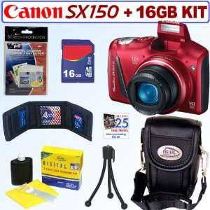  Canon PowerShot SX150 IS 14.1 MP Digital Camera (Red 