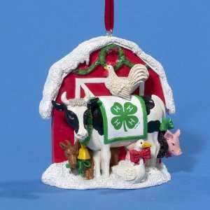  Pack of 12 Festive 4 H Barn and Animal Christmas Ornaments 
