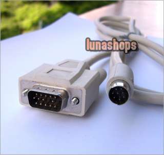 15 pins VGA D Sub to 8 Pin SVideo S Video Cable Male  