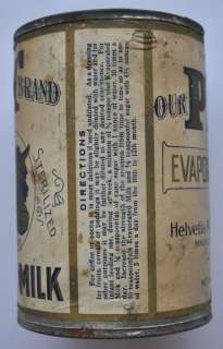 1910s USA RARE EARLY PET Brand Evaporated Milk Tin  