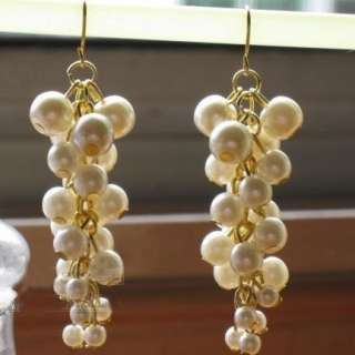 Gold Grapes (pearls) Long Earring & pendant  