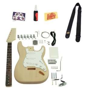 Saga ST 10 Build Your Own S Style Electric Guitar Kit Bundle with 