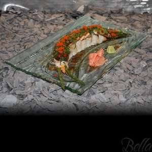  Venetian Cast Glass Sushi Platter   Inset Arch Series 