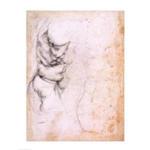 Study of torso and buttock   Poster by Michelangelo Buonarroti (18x24)