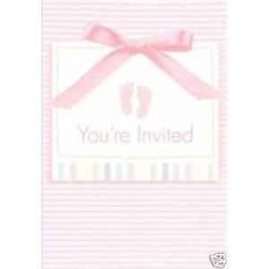  Baby Girl Soft Pink Baby Shower Invitation Baby