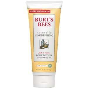 Burts Bees Body Lotion, Naturally Nourishing, Milk & Honey, 6 oz. (4 