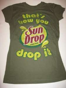   Olive Green Thats How You Drop It Sun Drop Grapic Tshirt NEW  