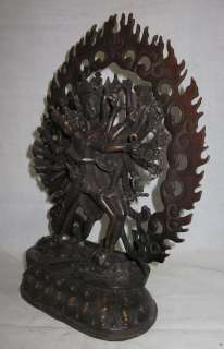 Old Tibet Tibetan Purple Bronze Kalachakra Statue  