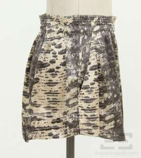 Isabel Marant Brown & Taupe Silk Snakeskin Print Mini Skirt Size 2 