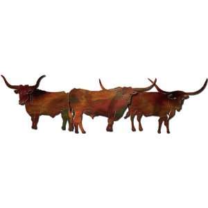 Long Horn Metal Wall Art   Bulls Western Décor