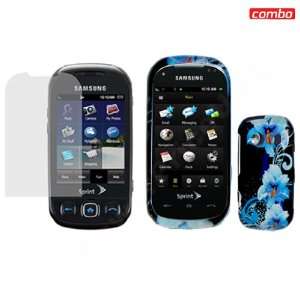 Samsung Seek M350 Combo Blue Flower Protective Case Faceplate Cover 