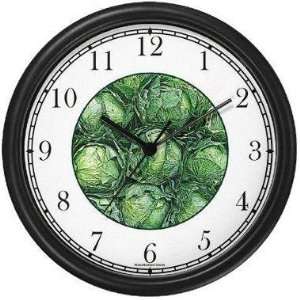 Still Life Cabbages (JP6) Wall Clock by WatchBuddy Timepieces (Black 