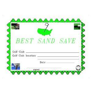  Best Sand Save Award Certificate