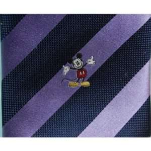  Disney Mickey Mouse Silk Tie Purple Mickey Stripe