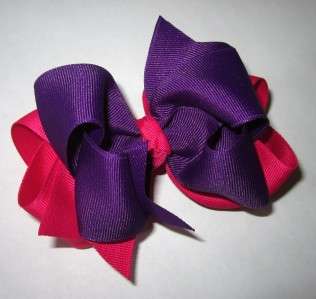 Pink Purple Boutique Hair Bow Girls Big Double Hairbow  