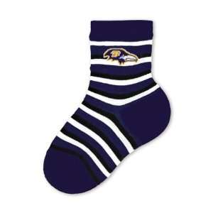  Baltimore Ravens Infant Purple NFL Stripe Socks Sports 