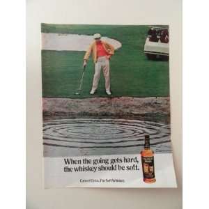 Calvert whiskey, 1971 print ad (golf/man.) Orinigal Magazine Print Art 