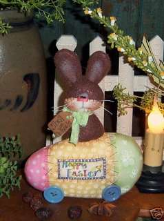 Primitive Bunny Rabbit Easter Egg Ornie Pattern #425  