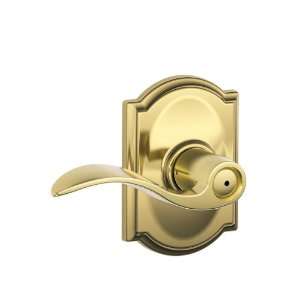  Brass F Series Privacy Accent Door Leverset with the Decorative Camelo