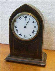 Antique BUREN 8 day mantel / desk Gothic clock wood case . Fixer 