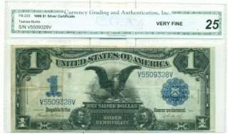 1899 $1 Silver Certificate Black Eagle Note CGA VF 25  
