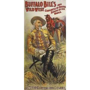 BUFFALO BILLS WILDWEST HORSE AMERICAN VINTAGE POSTER 