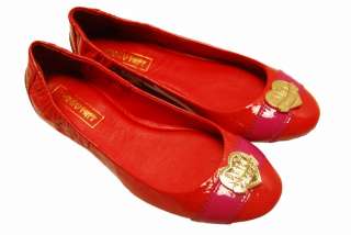 COACH POPPY TYLER PATENT WOMENS RUBY RED FLATS Authentic New in Box 