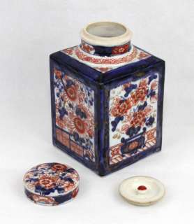 ANTIQUE IMARI KANGXI TEA CANDY BOX PORCELAIN POTTERY 18th Century 
