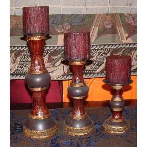    Tropical Candleholders with Matching Candles Set/3