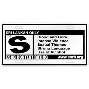 New  Sri Lankan Only / E S R B Parodie Sri Lanka License Plate 