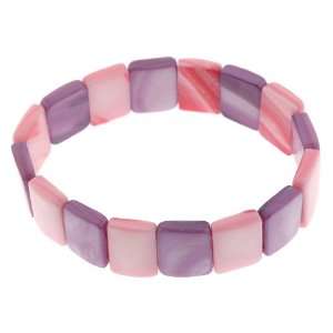  Stretchy Dyed Sea Shell Sectional Bracelet   Approx 