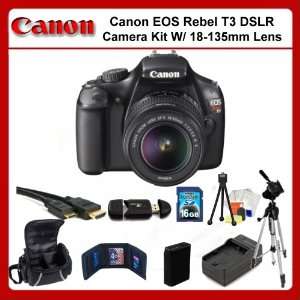Kit with 18 135mm Lens. Package Includes Canon EOS Rebel T3, Canon 18 