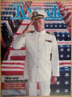 Robert Mitchum WAR AND REMEMBRANCE TV guide Nov 13 1988  