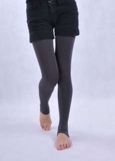 Elastic Opaque women Stirrup Tights Legging Pants Gray  