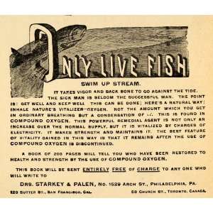   Ad Fish Up Stream Compound Oxygen Dr Starkey Palen   Original Print Ad
