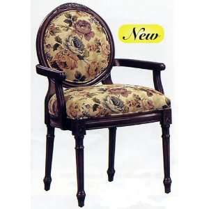  New Antique Style Floral Cloth Accent Arm Chair