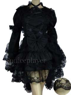 Gothic lolita PUNK black layers mini Dress Cosplay c80  