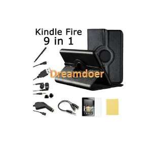  Kindle Fire Syn leather Case Cover/Car Charger/USB Cable 