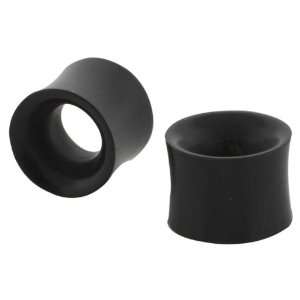  Pair of Natural Black Horn Double Flared Tunnel Plugs 10mm 