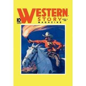  Vintage Art Western Story Magazine Under Fire   10643 3 
