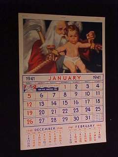 VINTAGE 1941 STANDARD OIL CO CALENDAR WITH 11 FRAMEABLE ILLUSTRATIONS 