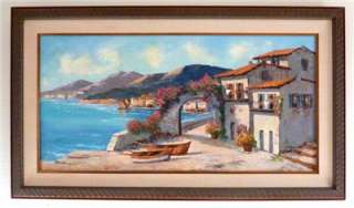 Vintage Camprio Oil Mediterranean Landscape Painting Signed Listed 