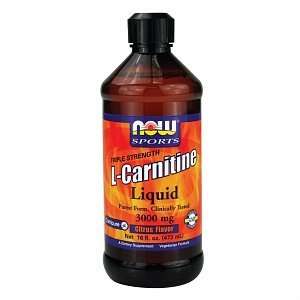 NOW Foods L Carnitine Liquid, 3000mg, Citrus 16 oz (Quantity of 1)