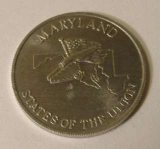 Texas Maryland   State of Union Aluminum Shell Oil Coin  