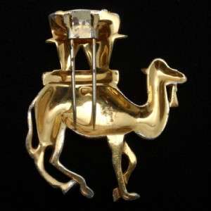 Camel Fur Clip Brooch Pin Enamel Mazer Vintage Scarce Animal Figural 