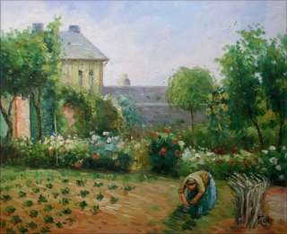   Painted Oil Painting Repro Camille Pissarro Artists Garden  