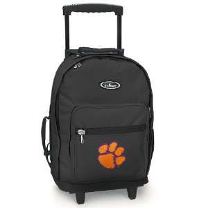 Rolling Backpack Clemson Tigers   Wheeled Travel or School Carry 